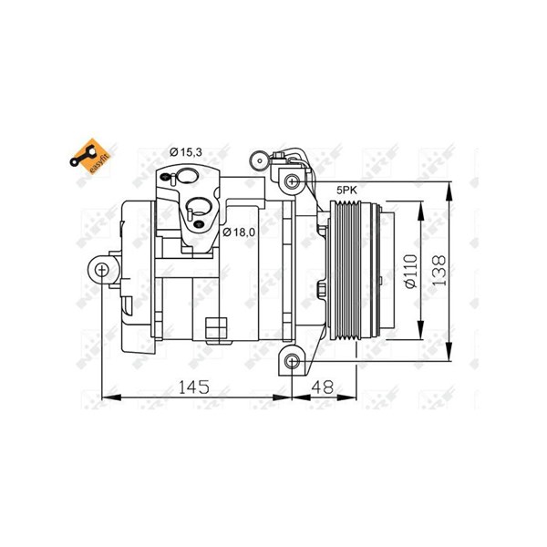 Kompressor, klimatanläggning Nrf 32432 NRF