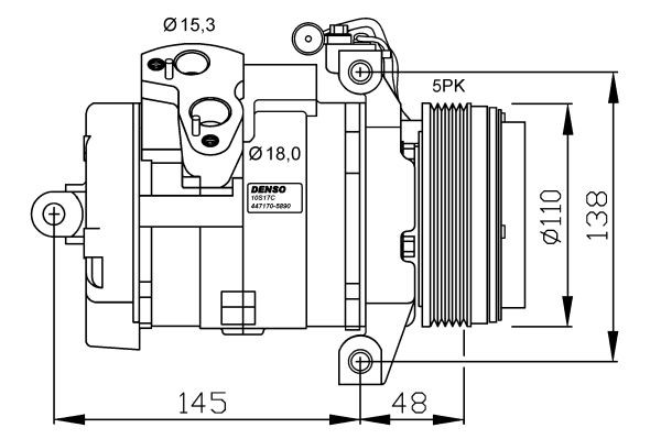 Kompressor, klimatanläggning Nrf premium 32432G NRF premium