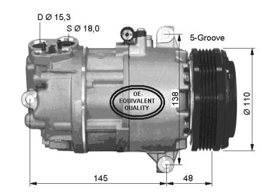 Kompressor, klimatanläggning Nrf 32434 NRF