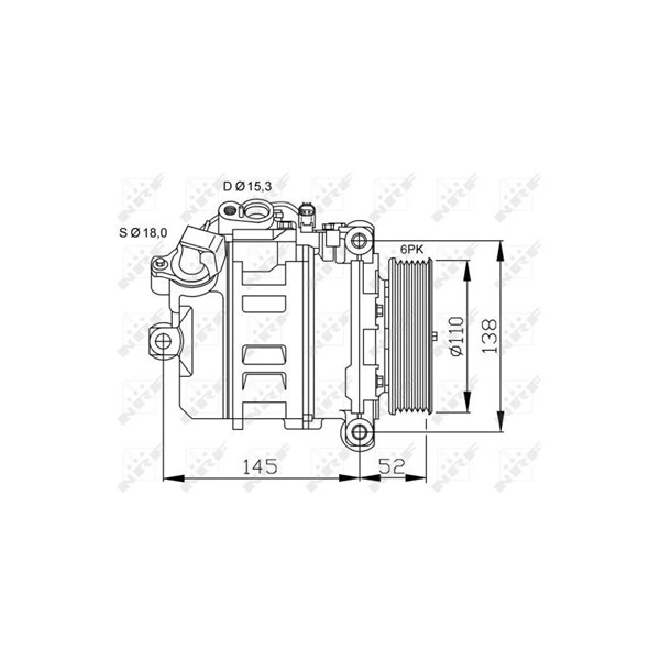 Kompressor, klimatanläggning Nrf 32435 NRF