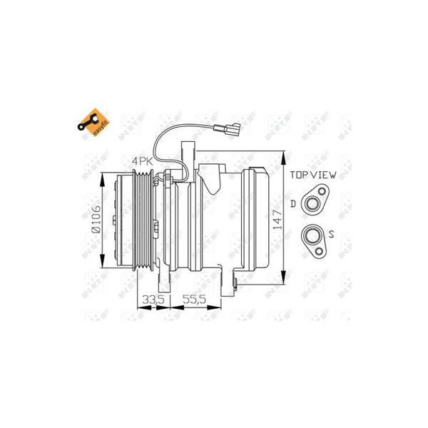 Kompressor, klimatanläggning Nrf 32436 NRF