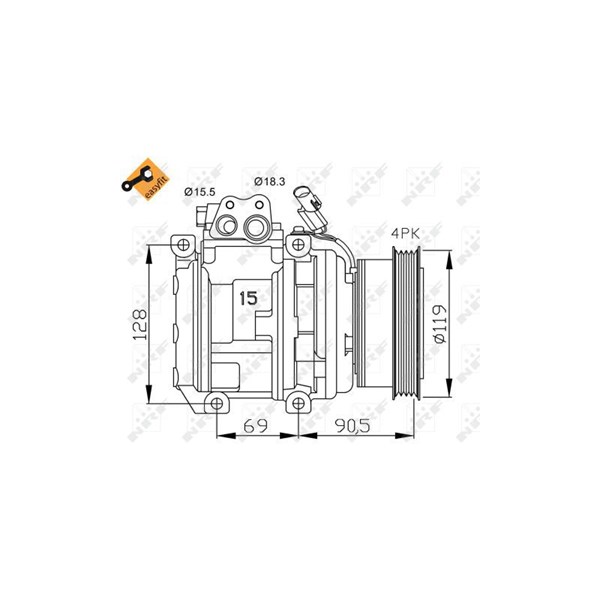 Kompressor, klimatanläggning Nrf 32438 NRF