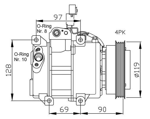 Kompressor, klimatanläggning Nrf premium 32441G NRF premium