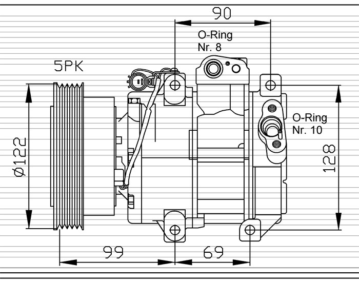 Kompressor, klimatanläggning Nrf 32442 NRF