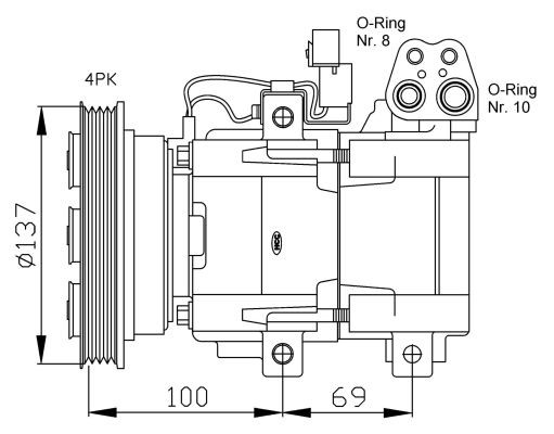 Kompressor, klimatanläggning Nrf 32444 NRF