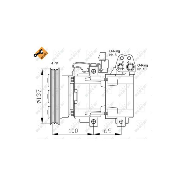 Kompressor, klimatanläggning Nrf 32444 NRF