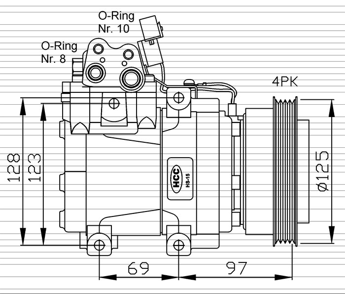 Kompressor, klimatanläggning Nrf 32445 NRF