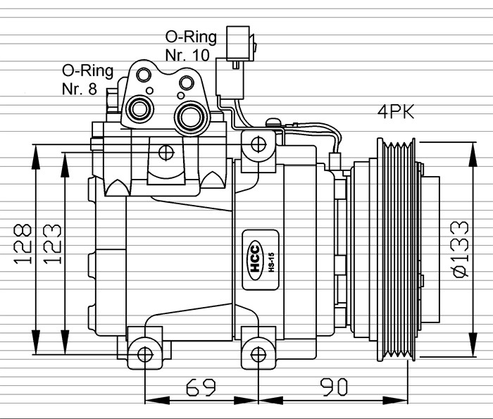 Kompressor, klimatanläggning Nrf 32446 NRF