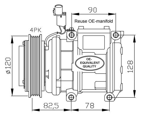 Kompressor, klimatanläggning Nrf 32449 NRF