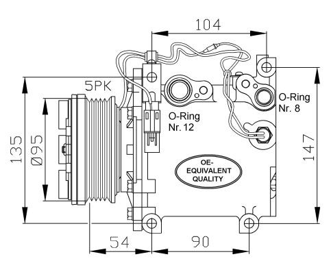 Kompressor, klimatanläggning Nrf 32455 NRF