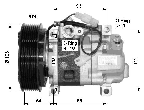 Kompressor, klimatanläggning Nrf 32457 NRF