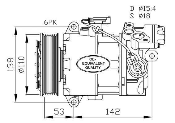 Kompressor, klimatanläggning Nrf 32463 NRF