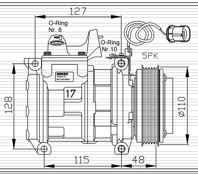 Kompressor, klimatanläggning Nrf 32464 NRF