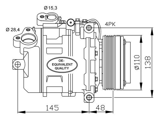 Kompressor, klimatanläggning Nrf 32465 NRF