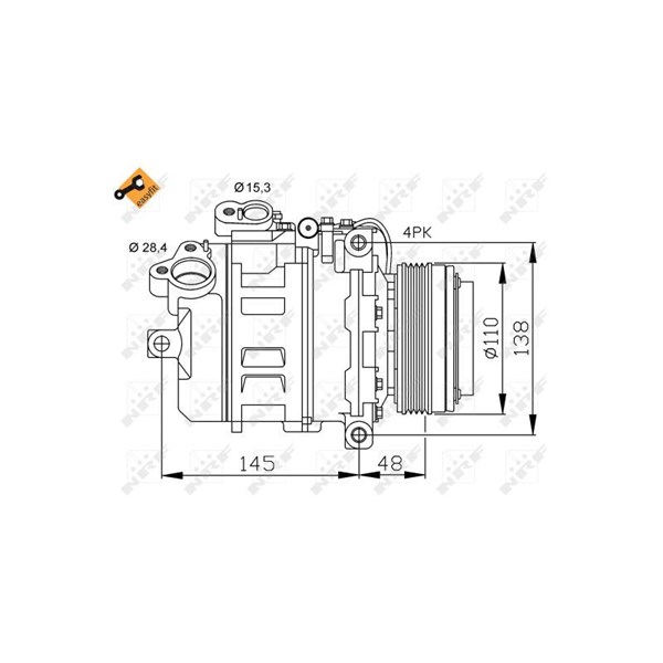 Kompressor, klimatanläggning Nrf 32465 NRF