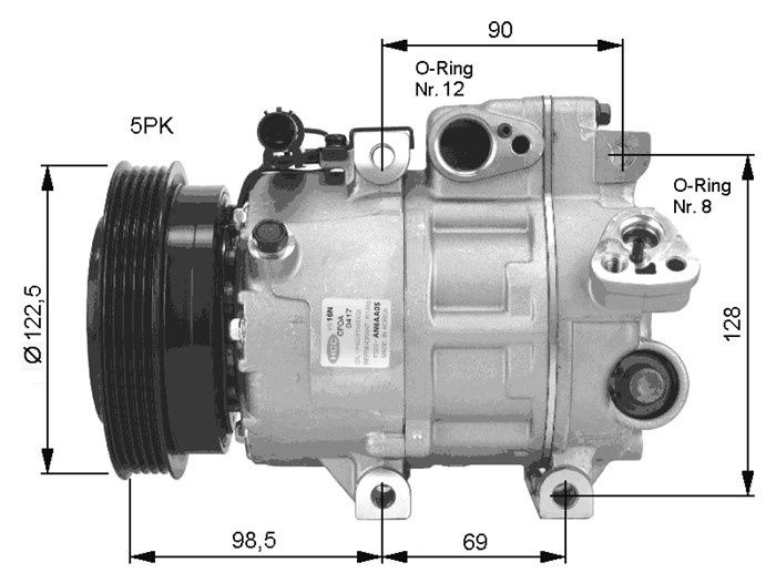 Kompressor, klimatanläggning Nrf 32468 NRF