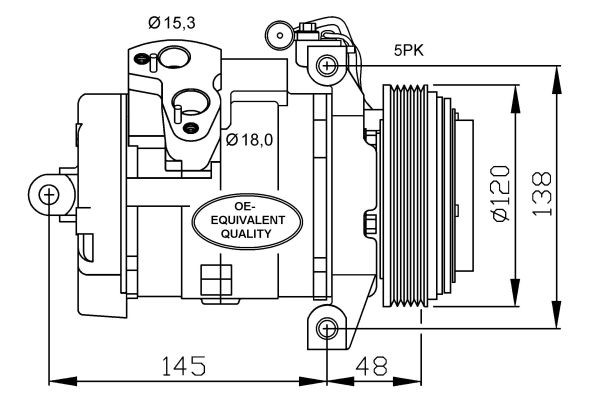 Kompressor, klimatanläggning Nrf 32470 NRF