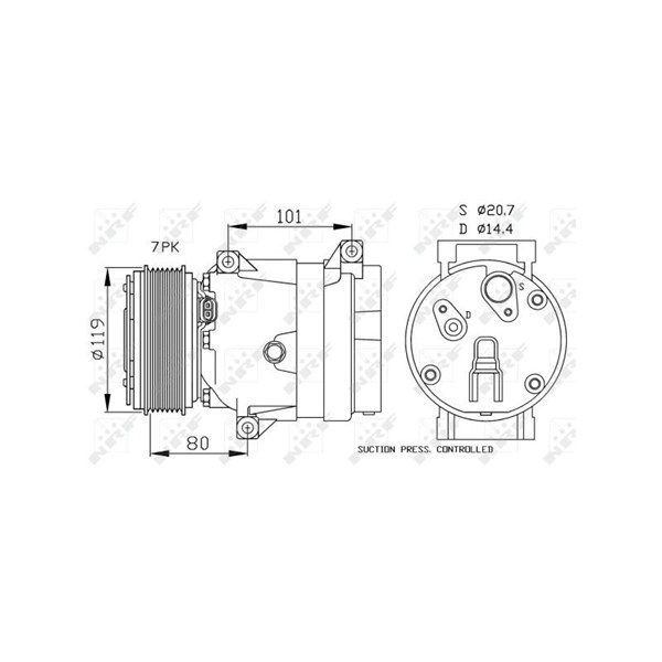 Kompressor, klimatanläggning Nrf 32481 NRF