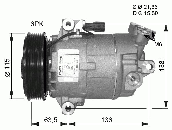Kompressor, klimatanläggning Nrf 32482 NRF