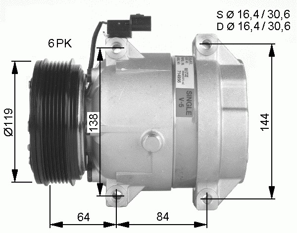 Kompressor, klimatanläggning Nrf 32483 NRF