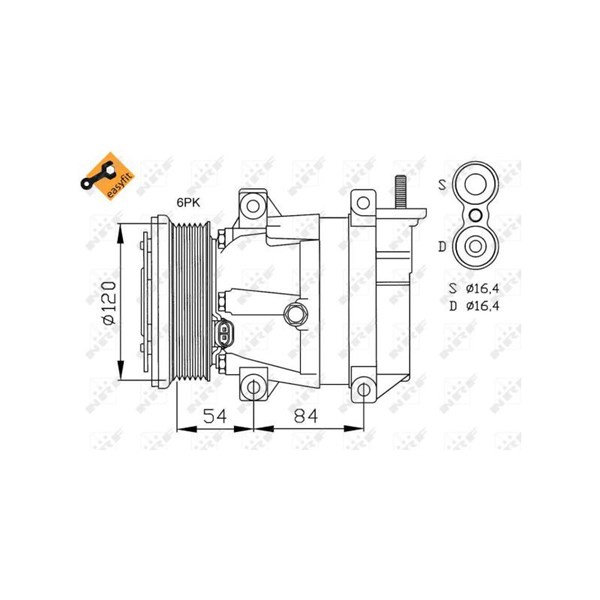 Kompressor, klimatanläggning Nrf 32484 NRF