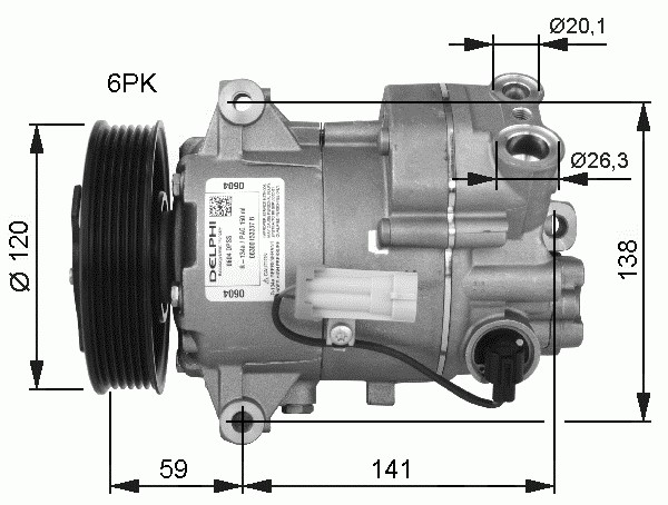 Kompressor, klimatanläggning Nrf 32487 NRF