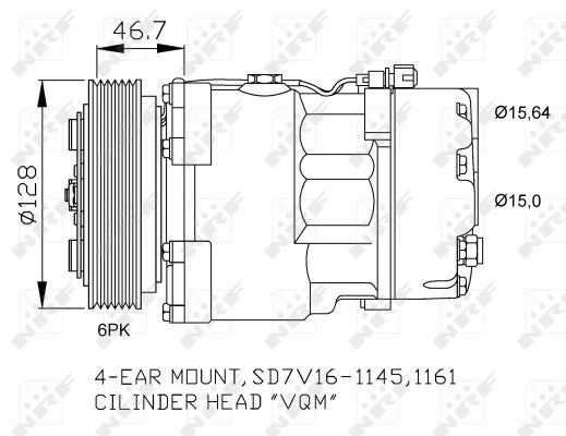 Kompressor, klimatanläggning Nrf 32489 NRF