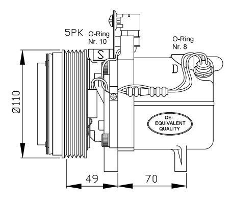 Kompressor, klimatanläggning Nrf 32490 NRF