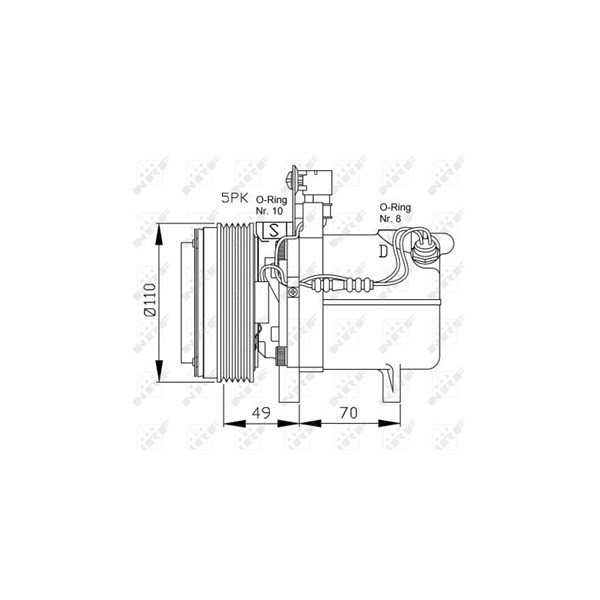 Kompressor, klimatanläggning Nrf 32490 NRF