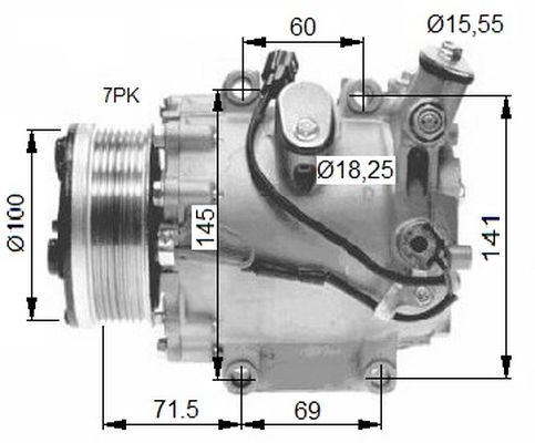Kompressor, klimatanläggning Nrf 32491 NRF