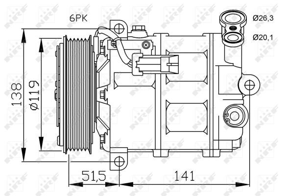 Kompressor, klimatanläggning Nrf premium 32499G NRF premium