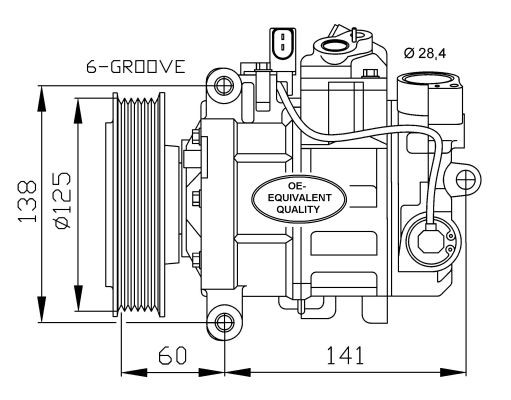 Kompressor, klimatanläggning Nrf 32512 NRF