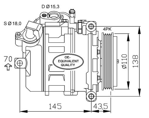 Kompressor, klimatanläggning Nrf 32520 NRF