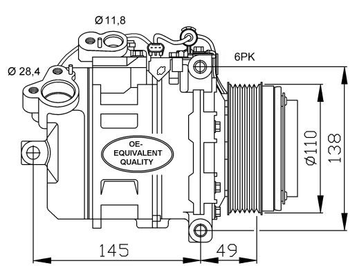 Kompressor, klimatanläggning Nrf 32533 NRF