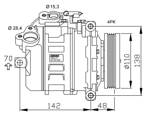 Kompressor, klimatanläggning Nrf premium 32534G NRF premium