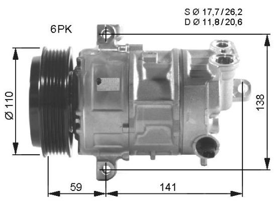 Kompressor, klimatanläggning Nrf premium 32544G NRF premium
