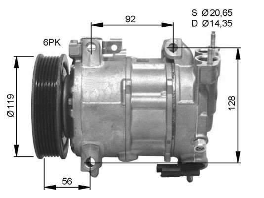 Kompressor, klimatanläggning Nrf 32593 NRF