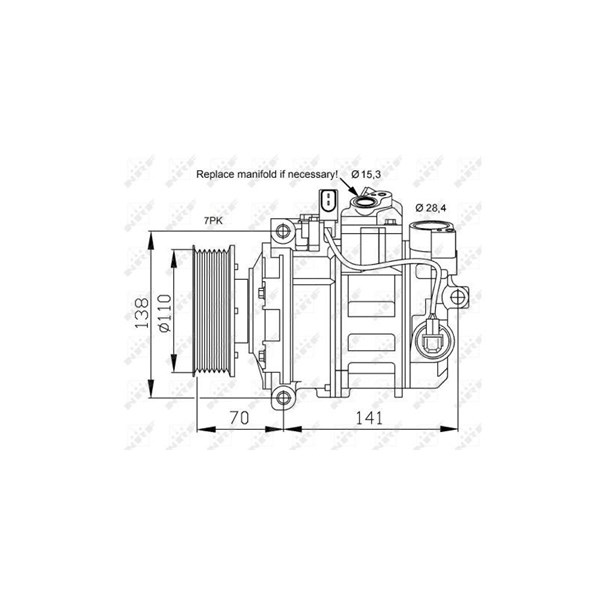 Kompressor, klimatanläggning Nrf 32613 NRF