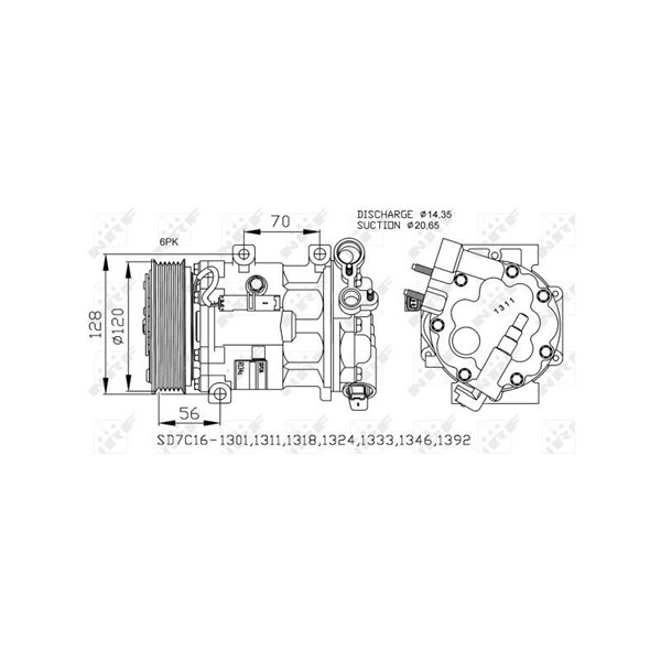Kompressor, klimatanläggning Nrf 32682 NRF