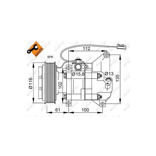 Kompressor, klimatanläggning Nrf 32687 NRF