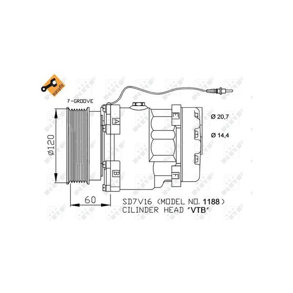 Kompressor, klimatanläggning Nrf 32711 NRF