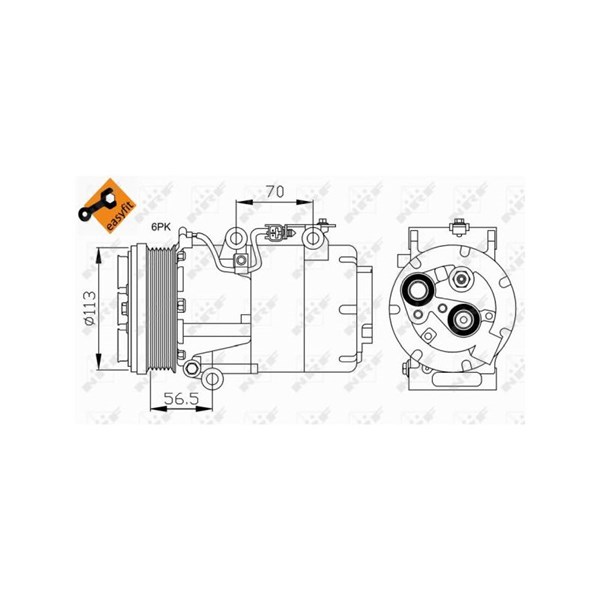 Kompressor, klimatanläggning Nrf 32722 NRF