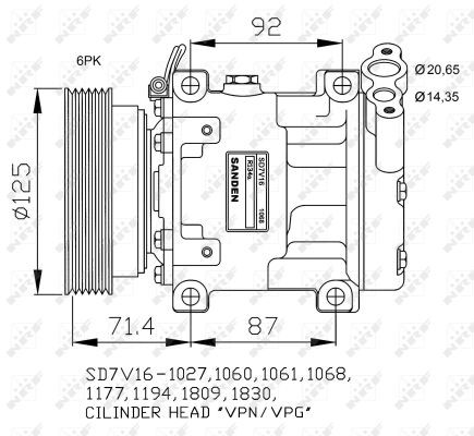 Kompressor, klimatanläggning Nrf premium 32742G NRF premium