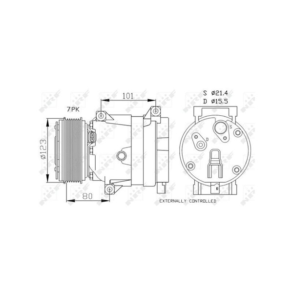 Kompressor, klimatanläggning Nrf 32872 NRF