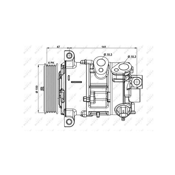 Kompressor, klimatanläggning Nrf 32882 NRF