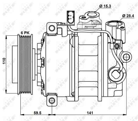 Kompressor, klimatanläggning Nrf 32883 NRF