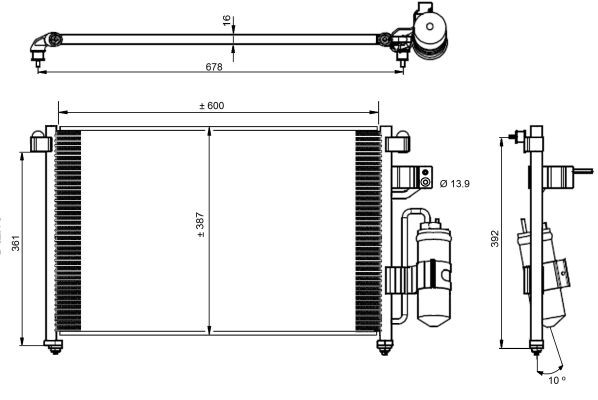 Kondensor, klimatanläggning Nrf 350016 NRF