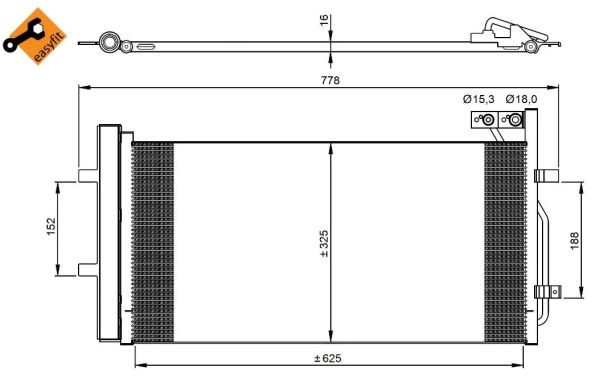Kondensor, klimatanläggning Nrf 350029 NRF