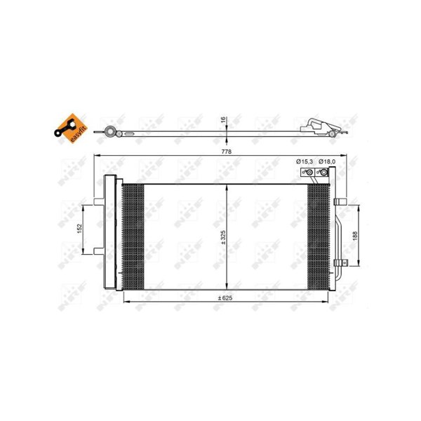 Kondensor, klimatanläggning Nrf 350029 NRF