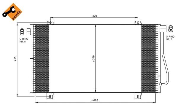 Kondensor, klimatanläggning, Fram Nrf 350030 NRF
